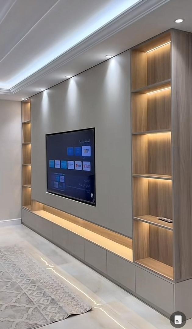 Custom TV Stand with Shelves