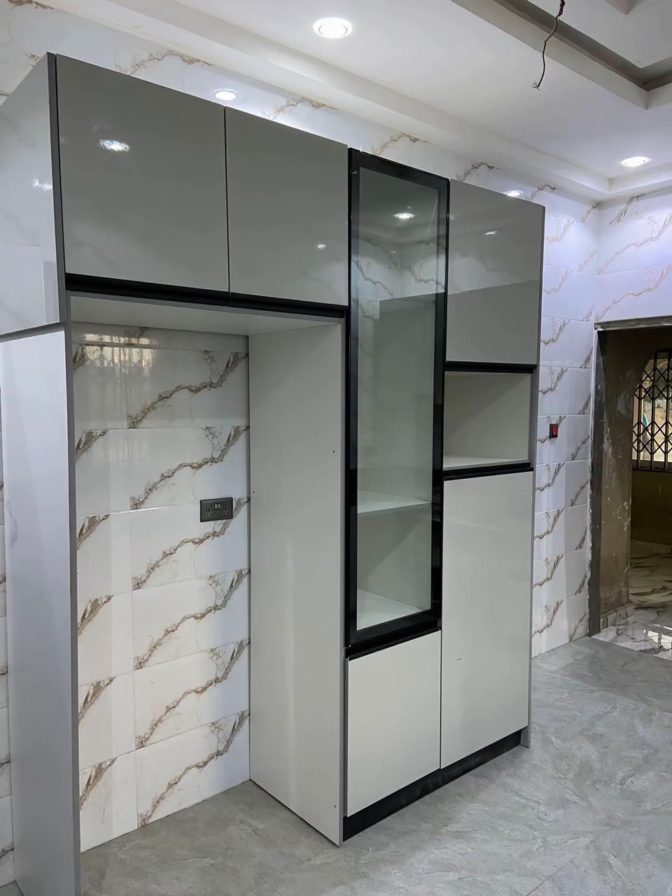 Microwave and Fridge cabinet